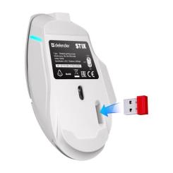 Мышка Defender Stix GM-009 LED Wireless White Фото 4