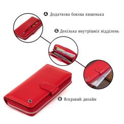 Кошелек ST Leather Из кожи женский Красный Фото 3