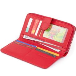 Кошелек ST Leather Из кожи женский Красный Фото 4