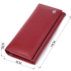Кошелек ST Leather З натуральної шкіри Бордовий Фото 2