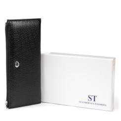 Кошелек ST Leather Из кожи унисекс Черный Фото 5