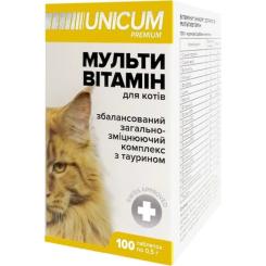 Витамины для кошек Unicum PREMIUM мультивитамин 100 табл. Фото 1