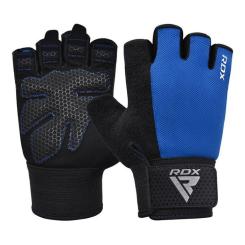 Перчатки для фитнеса RDX W1 Half Blue XL Фото