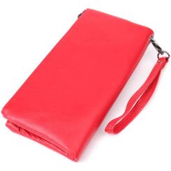 Кошелек ST Leather Кожаный на три отделения Красный Фото 1