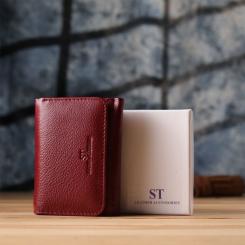 Кошелек ST Leather Из натуральной кожи Бордовый Фото 10