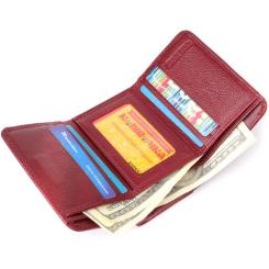 Кошелек ST Leather Из натуральной кожи Бордовый Фото 6
