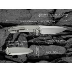Нож Weknife Acuminal, Grey Titanium, Satin Фото 11