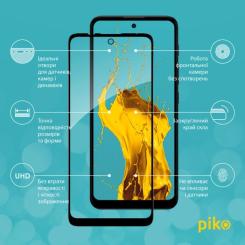 Стекло защитное Piko Full Glue MOTO E30/E40 Black Фото 1