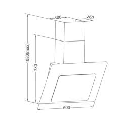 Вытяжка кухонная Pyramida NRX 60 (1100) SR GBL Фото 6