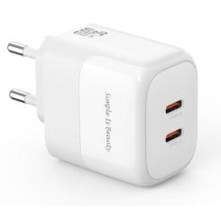 Зарядное устройство XO L140 35W 2xUSB-C PD White Фото