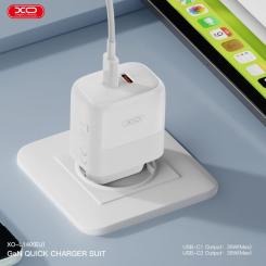 Зарядное устройство XO L140 35W 2xUSB-C PD White Фото 2