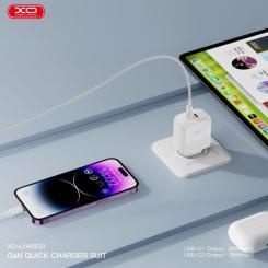 Зарядное устройство XO L140 35W 2xUSB-C PD White Фото 4