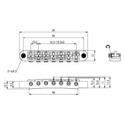 Бридж для гитары Paxphil BM007 Black Фото 1