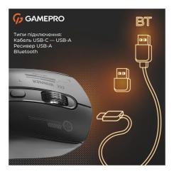 Мышка GamePro Genesis Winner Wireless/Bluetooth/USB Black Фото 5
