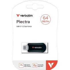 USB флеш накопитель Verbatim 64GB Plectra Black USB-C Фото 1