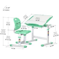 Парта со стулом Evo-kids Ergo Green Фото 2