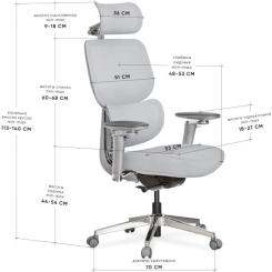 Офисное кресло Mealux D2 Air Fabric Grey Фото 9