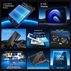 Планшет OUKITEL RT3 plus 8" 4/128GB NFC LTE Black-Blue Фото 2