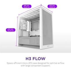 Корпус для ПК NZXT H3 Flow All White Фото 1