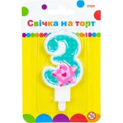 Свеча Maxi Princess "3" висотою 7,62 см Фото