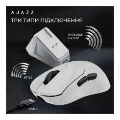 Мышка Ajazz AJ179PRO Wireless/Bluetooth/USB Charging Dock Whit Фото 11