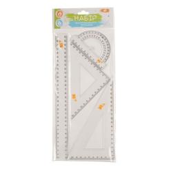 Линейка Yes набір 4 предмета лінійка 30 см Фото