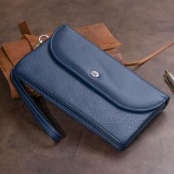 Кошелек ST Leather Из кожи Темно-синий Фото 10