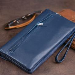 Кошелек ST Leather Из кожи Темно-синий Фото 11