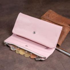 Кошелек ST Leather С карманом для мобильного Кожаный Розовый Фото 10