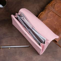 Кошелек ST Leather С карманом для мобильного Кожаный Розовый Фото 11