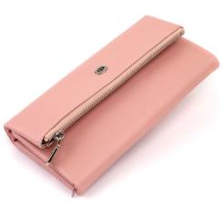 Кошелек ST Leather С карманом для мобильного Кожаный Розовый Фото