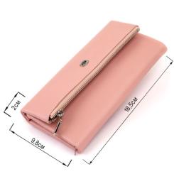 Кошелек ST Leather С карманом для мобильного Кожаный Розовый Фото 2