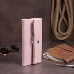 Кошелек ST Leather С карманом для мобильного Кожаный Розовый Фото 8