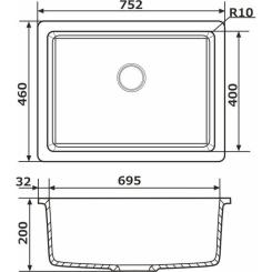 Мойка кухонная GRANADO Under top XL gris Фото 5