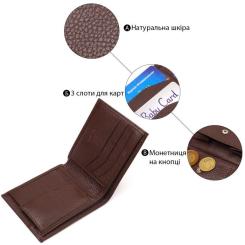 Портмоне Canpellini Из натуральной кожи Коричневое Фото 3