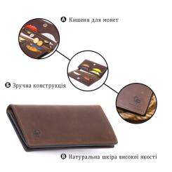 Кошелек Grande Pelle На магнитной кнопке Шоколадный Фото 3