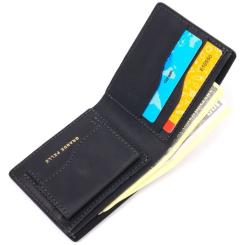 Портмоне Grande Pelle Кожаное Черное Фото 5