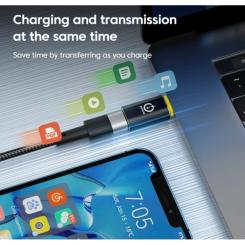 Переходник XoKo USB-C F to Lightning M 30W black Фото 3