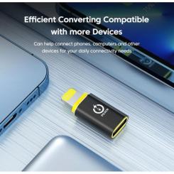 Переходник XoKo USB-C F to Lightning M 30W black Фото 4