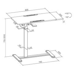 Приставной стол OfficePro з регулюванням ODM405B Фото 1