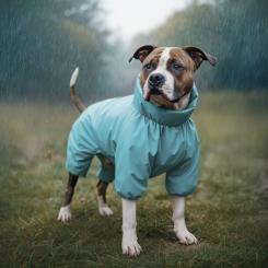 Дождевик для животных WAUDOG Clothes водонепроницаемый L55 голубой Фото 3