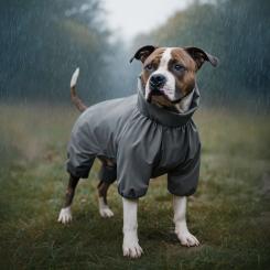 Дождевик для животных WAUDOG Clothes водонепроницаемый M45 серый Фото 3