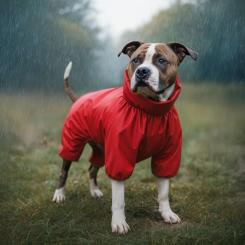 Дождевик для животных WAUDOG Clothes водонепроницаемый S40 красный Фото 3