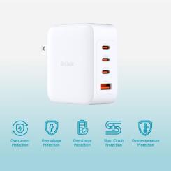 Зарядное устройство D-Link 3xUSB-C + 1xUSB-A 100W GaN white Фото 2
