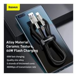 Дата кабель Baseus USB 2.0 AM to USB-C 2.0m 6A 66W Black Фото 2