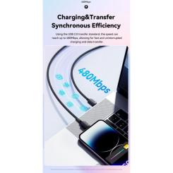 Дата кабель Essager USB-C to Lightning 2.0m 20W white Фото 5