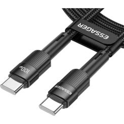 Дата кабель Essager USB-C to USB-C 3.0m 100W black Фото 1