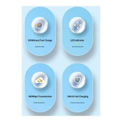 Дата кабель Essager USB-C to USB-C 2.0m 100W black Фото 9