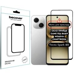 Стекло защитное BeCover Tecno Spark 40C 4G (KM4k) Black Фото