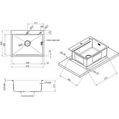 Мойка кухонная Kroner KRPGeburstet-6350HM Фото 9